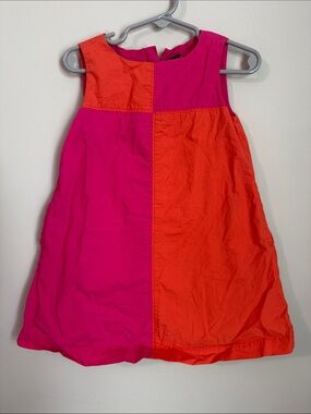 GAP toddler colorblock dress in hot pink and orange
